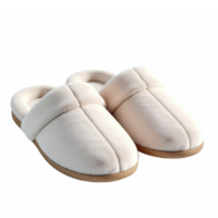 Soft plush slippers with rounded toes and cozy design on transparent background png