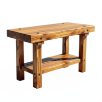 Wooden Workbench with Shelves and No Background Transparent Clipping Path png