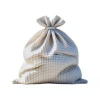 White Cloth Bag with Drawstring on Black Background with Transparent Clipping Path png