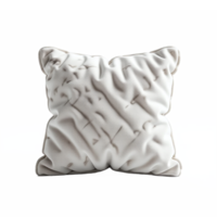 Soft Cream Cushion with Wrinkled Fabric Texture Displaying No Background Transparent Clipping Path png