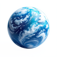 Blue Earth Globe with Cloud Patterns on Transparent Background for Environmental and Educational Use png