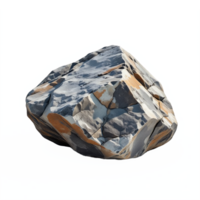 Realistic gray and brown layered rock with sharp edges and textured surface isolated on transparent background png