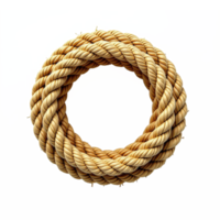 Thick Natural Rope Loop with Transparent Background for Marine and Industrial Use png