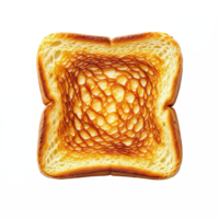 Burnt Toast Slice with Crispy Edges and Textured Surface on Transparent Background png