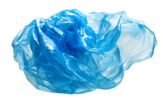 Light Blue Wrinkled Plastic Bag Isolated on a Transparent Background Image png