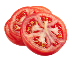 Close up Slices of Fresh Red Tomato Isolated on Transparent Background High Quality png