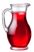 Glass Pitcher Filled with a Refreshing Red Liquid on a Transparent Background png