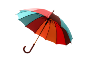 Colorful Umbrella Protection Fashion Accessory Rain Umbrella With Transparent Background Isolated png