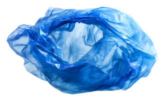 Isolated Blue Plastic Garbage Bag Transparent Background A Symbol of Pollution Issue png
