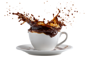 Cup of Coffee Splash Isolated on Transparent Background Stock Photography Image png