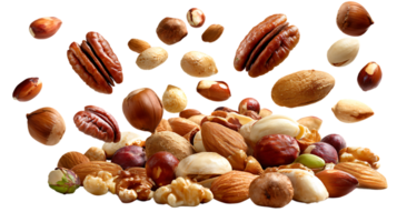 Assorted Nuts Image with Transparent Background Isolated Heap of Healthy Mix png