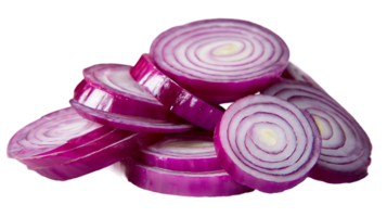 Pile of Sliced Red Onions Fresh Ingredient for Cooking Isolated Transparent Background png