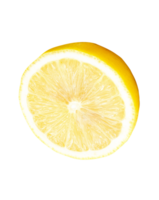 A half of ripe yellow lemon fruit isolated with clipping path in file format png