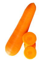 A root of carrot with slices in circles in stack isolated with clipping path in file format png