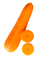 Carrot root with slices in circles in stack isolated with clipping path in file format png