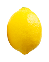 parte superior ver de uno amarillo limón Fruta aislado con recorte camino en archivo formato png