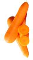 Orange carrot roots with slices in circles in stack isolated with clipping path in file format png