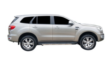 An elegant gray SUV sports car isolated with clipping path in file format png