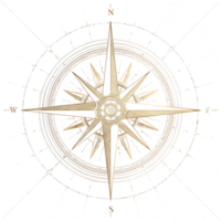Detailed compass design featuring intricate lines and directional markers, symbolizing navigation and exploration. This artistic representation evokes sense of adventure and direction png