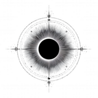 Solar eclipse is celestial event where moon obscures sun, creating stunning visual display. This illustration captures beauty and mystery of this phenomenon, showcasing intricate details png
