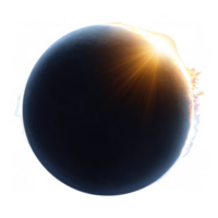 Stunning total solar eclipse captures moment when moon completely covers sun, creating breathtaking celestial event. vibrant colors and radiant light evoke sense of wonder and awe png