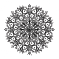 Intricate floral design featuring symmetrical pattern with swirling vines and leaves, creating captivating visual effect. This elegant motif is perfect for various artistic applications png