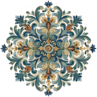 Lush floral arabesque design featuring intricate swirls and vibrant colors, creating decorative motif that adds elegance and charm to any setting png