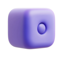 A purple cube with a white button on it png