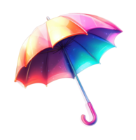 Vibrant gradient umbrella displaying rainbow spectrum colors with shimmering effect png