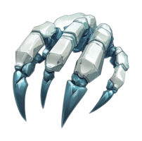 Robotic claw with metallic fingers and sharp tips png