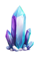 Vibrant multicolored crystal cluster with sharp facets and transparent glow png