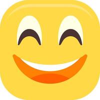 Grinning Face with Smiling Flat Icon vector