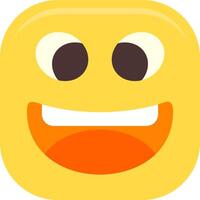 Grinning Squinting Face Flat Icon vector