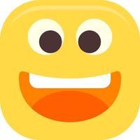 Grinning Face with Big Eyes Flat Icon vector