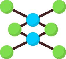 Neural Network Flat Icon vector