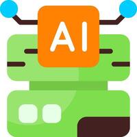 AI Data Flat Icon vector