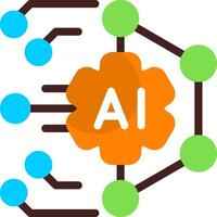AI Algorithm Model Flat Icon vector