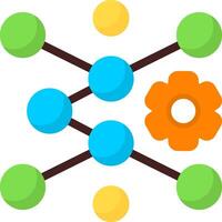 Deep Neural Network Flat Icon vector
