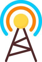 Communication Tower Flat Icon vector