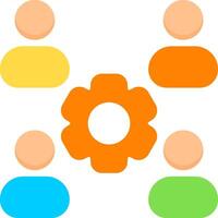 Collaborative Workflow Flat Icon vector