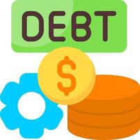 Debt Management Flat Icon vector