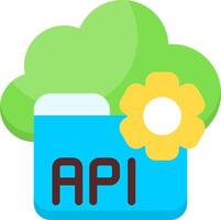 API Integration Flat Icon vector
