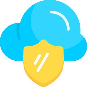 Cloud Shield Flat Icon vector