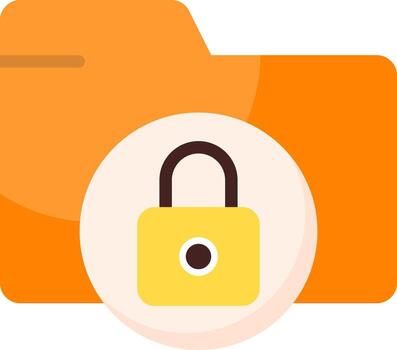 bloquear carpeta plano icono vector