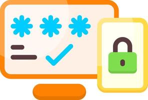 Two Factor Authentication Flat Icon vector