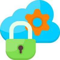 Cloud Security Flat Icon vector