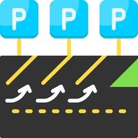 Diagonal parking Flat Icon vector