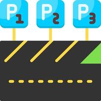 Parking space numbering Flat Icon vector
