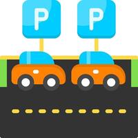 Uncovered Parking Flat Icon vector