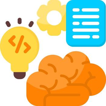 Mind Programming Flat Icon vector
